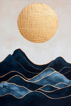 Golden sun over the mountains by Poster Art Shop