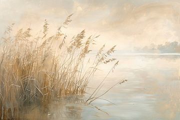 Riet in Tuin | Serene Tuin met Rietplanten en Water van I ❤ Bloemen