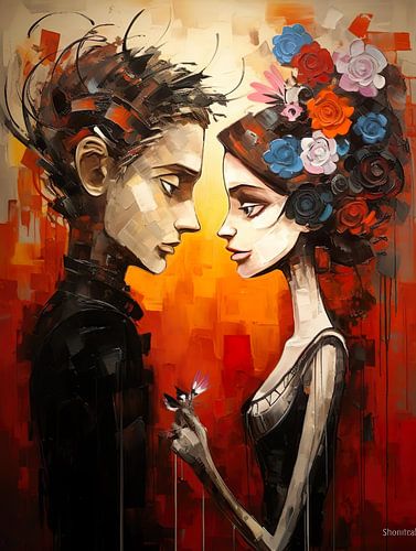 Love in an abstract painting