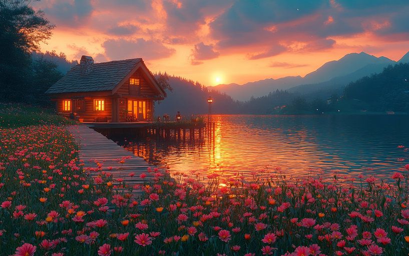 Sonnenuntergang auf dem See von Lufy