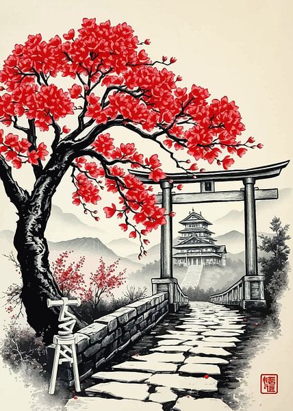 Japanische Gartenmalerei von MIROKKU