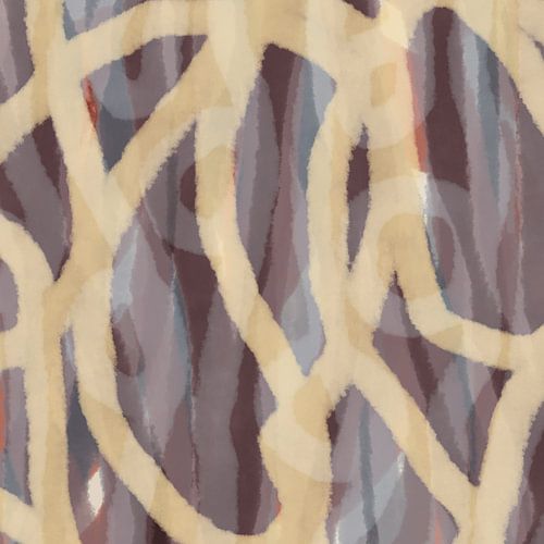 Japandi. Formes organiques en jaune et taupe.