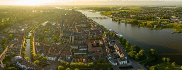 Kampen panorama van boven tijdens zonsondergang van Sjoerd van der Wal Fotografie