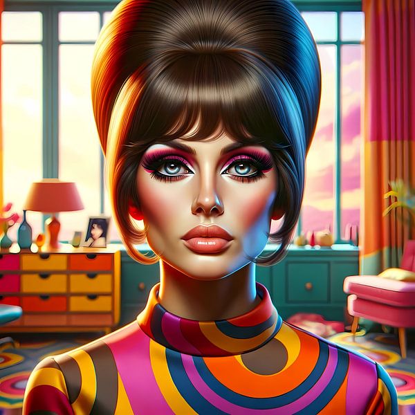 Pop art mix de jaren 60 met 2023 van Sanne den Engelsman