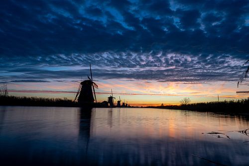 Lever de soleil à Kinderdijk