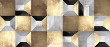 Goudkleurig metalen patroon 1 van Vitor Costa