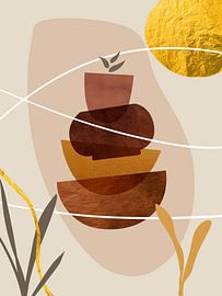 Organic Abstract Gold Art in Earth Tones Minimalist