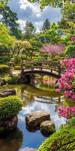 Zen tuin achtergrond banner. Aziatisch seizoensbeeld