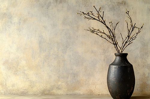 Vase foncé avec branches