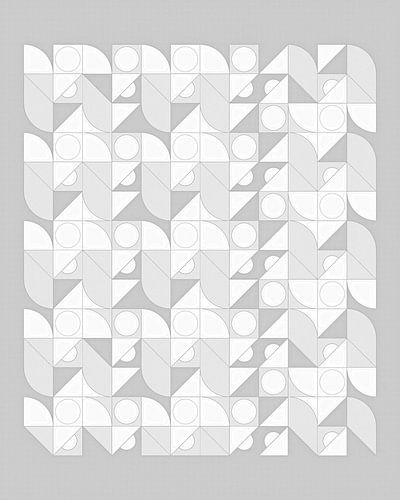 Grijs Retro Abstract Geïnspireerd door Piet Mondriaan