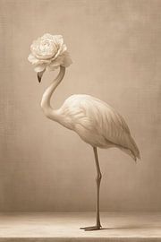 Flamingo met bloemhoofd van PixelMint.