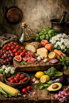 The Feast of Senses: Rustic Abundance in Golden Light