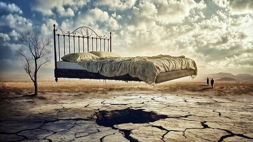 Drijvend bed boven droge aarde