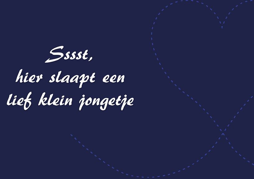 Hier slaapt een klein jongetje van Ellen Voorn