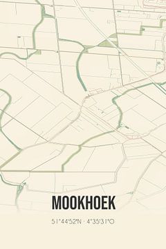 Vintage landkaart van Mookhoek (Zuid-Holland) van MijnStadsPoster