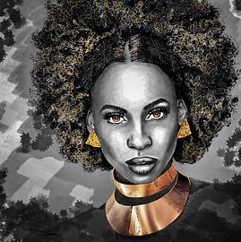 Edles Schwarz/Weiß und Gold von KleurrijkeKunst van Lianne Schotman