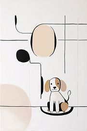 Abstracte hond met lijnen van Art & Soul Creations