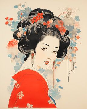 Hokusai Geisha 03 van Peet de Rouw