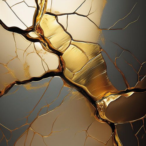 Art abstrait dans le style japonais du kintsugi