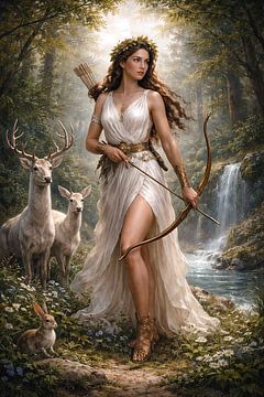 Gemälde der griechischen Göttin Artemis. von Galerie Hoppenbrouwers