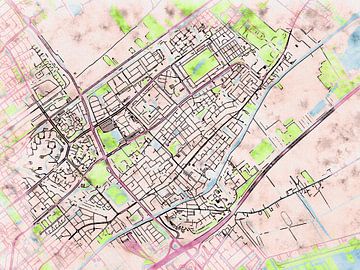 Kaart van Leidschendam in de stijl 'Soothing Spring' van Maporia