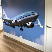 Klantfoto: KLM vliegtuig van Sjoerd van der Wal Fotografie, als naadloos behang
