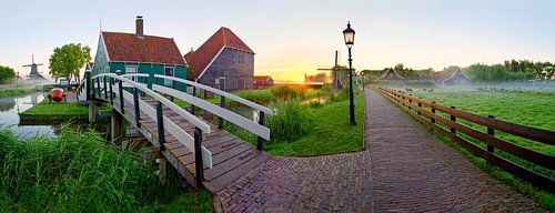Panorama brug en pad Zaanse Schans