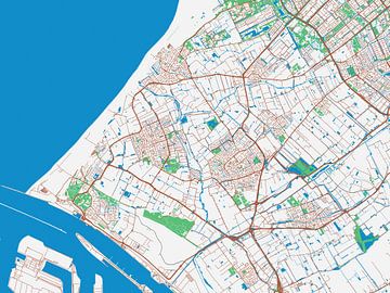 Carte de Westland dans le style Urban Ivory sur Map Art Studio