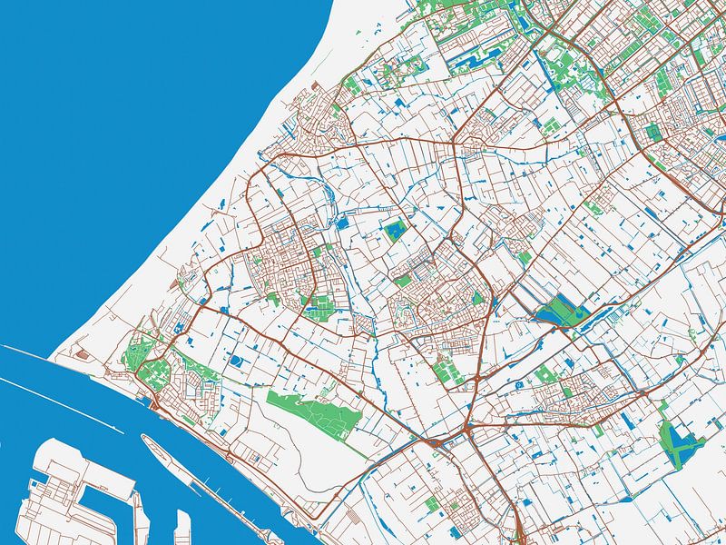 Map of Westland in the style Urban Ivory by De Kaartenwinkel
