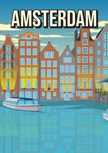Amsterdam Reisposter - Vintage Reclamestijl