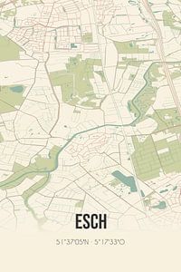 Alte Karte von Esch (Nordbrabant) von Rezona