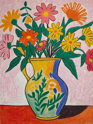 Fleurs dans un vase Style Henri Matisse