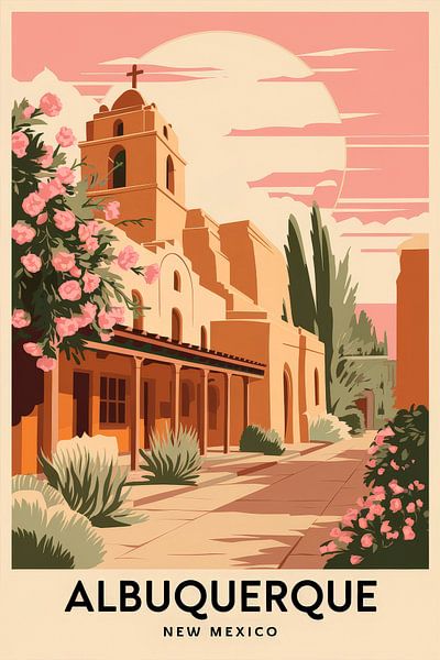 Albuquerque, New Mexico Vintage Reisposter van Poster Art Shop