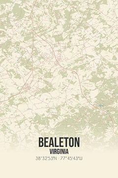 Alte Karte von Bealeton (Virginia), USA. von Rezona