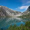 Farbenprächtiger Gletschersee des Nigardsbreen glesjer in Norwegen von Patrick Verhoef