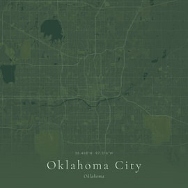 Vintage map of Oklahoma City, United States by Prints of Place