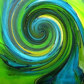 Spiralen in Grün 03  – Die Geometrie des Werdens von Kerstin Franz