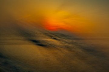 De zon kust het strand goedenacht