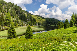 Het schilderachtige Windebensee, biosfeerpark Nockberge