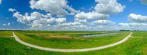 Reevediep waterway near Kampen in the IJsseldelta panorama