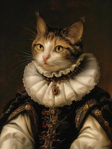 Katze in mittelalterlicher Kleidung