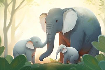 Familie der Elefanten von Christian Ovís