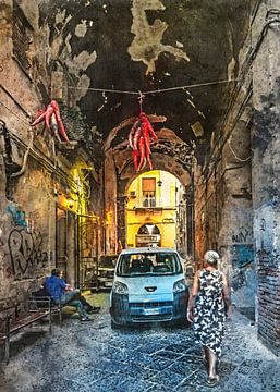 Neapol Napoli Italië stadskunst #Napoli van JBJart Justyna Jaszke