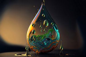 Surreal waterdruppel (serie van 4).