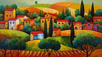 Kleurig landschap Toscane in de herfst
