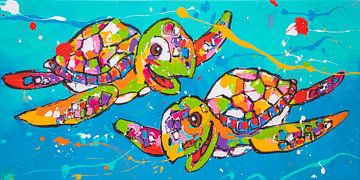 Baby Schildpadden van Happy Paintings