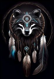 Blaireau Attrapeur de rêves indien Animal de pouvoir Animal totem sur Creavasis