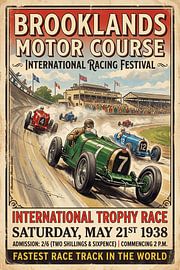 Car races at Brooklands in 1938 by Theodor Decker