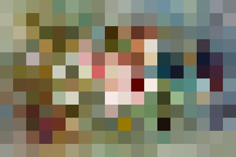 Modern pixel abstraction in vintage colours by Mad Dog Art