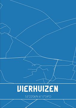 Blauwdruk | Landkaart | Vierhuizen (Groningen) van Rezona